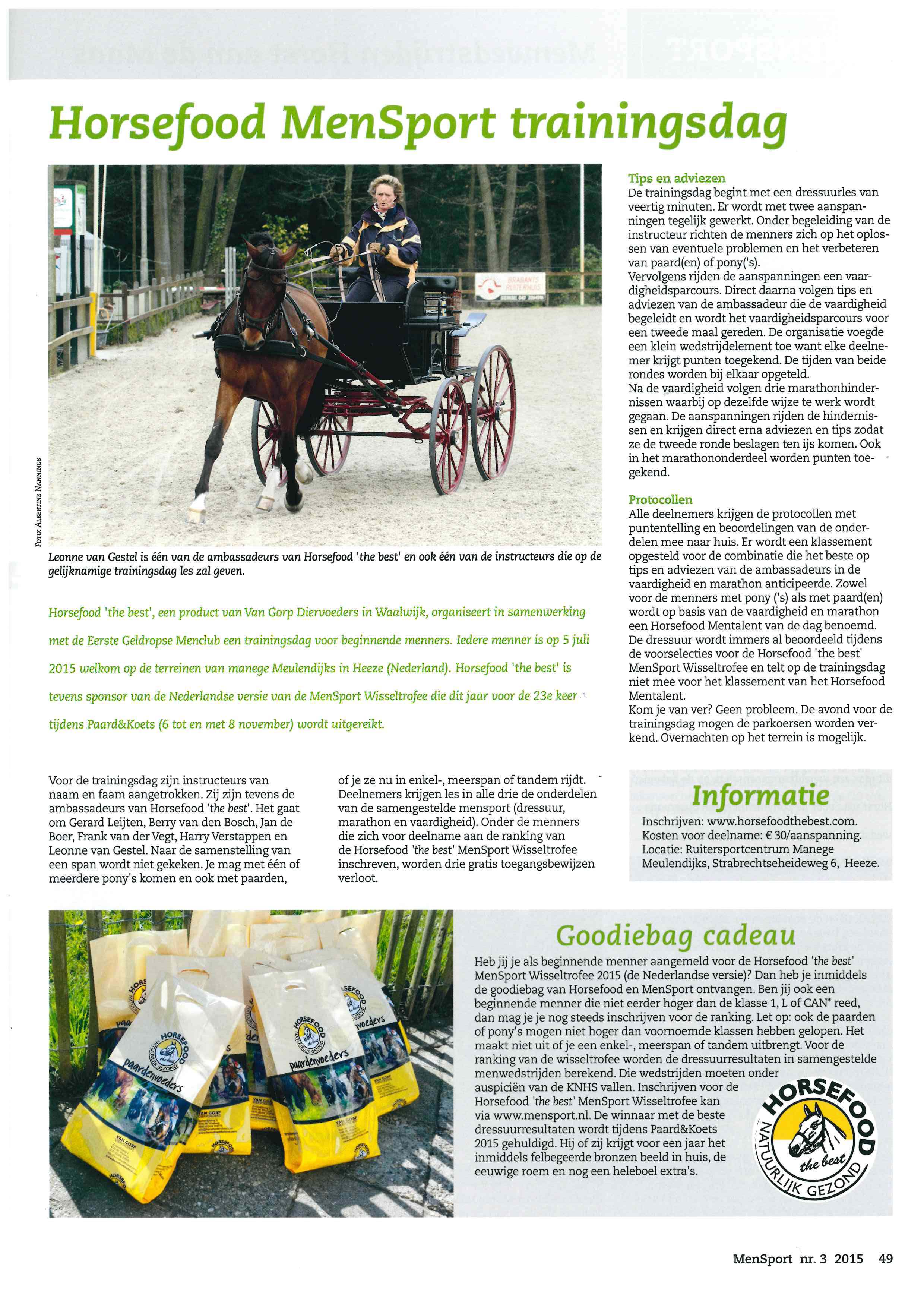 MenSport Artikel Horsefood Men Talent 2015